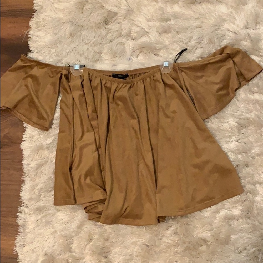 Suede Off the Shoulder Top